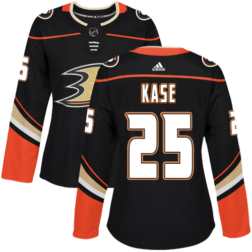 Adidas Anaheim Ducks 25 Ondrej Kase Black Home Authentic Womens Stitched NHL Jersey